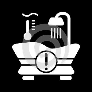 The warm water temperature icon. Bath symbol. Line Vector illustration