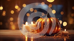 Warm and Welcoming Halloween: Jack-o-Lanterns and Fairy Lights in a Cozy Setup