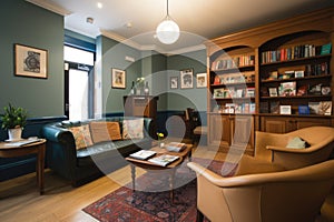 a warm and welcoming reception area, with comfortable seating, refreshments and current magazines