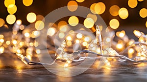 Warm White String Lights Gleaming Brightly