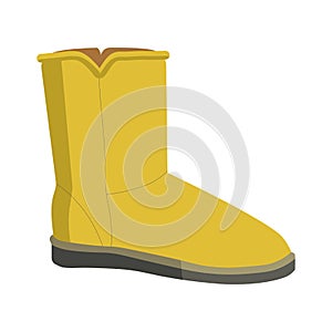 Warm winter bright soft ugg boot isolated illustration