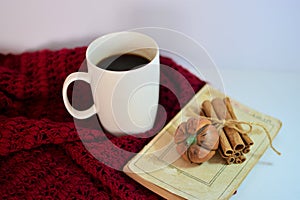 Warm winter coffee  christmas glass