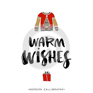 Warm wishes. Christmas calligraphy.