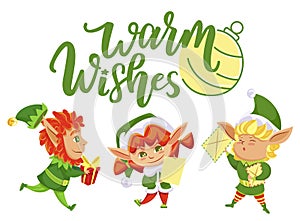 Warm Wishes, Holiday Greeting From Christmas Elves
