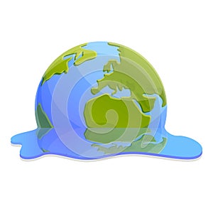 Warmed globe icon, cartoon style photo