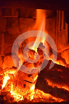 Warming meditative flame of fire