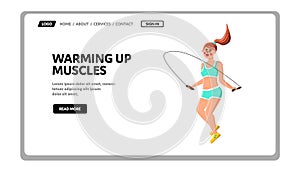 Warming Up Muscles Exercising Girl Athlete Vector