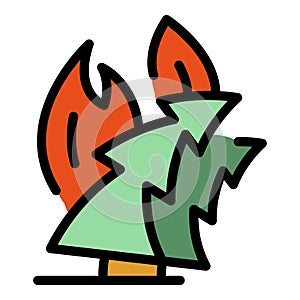 Warming wildfire icon vector flat