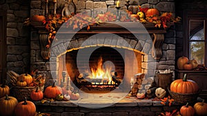 warmth cozy fall fireplace