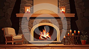 warmth fireplace clipart