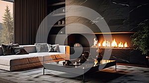 warmth fireplace in modern livingroom
