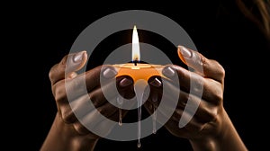 warmth hand holding candle