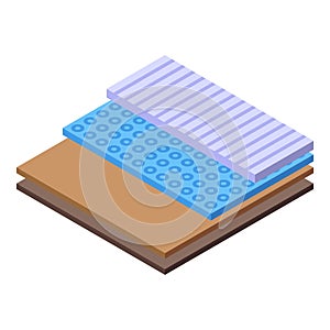 Warn floor tiles icon isometric vector. Surface house climate