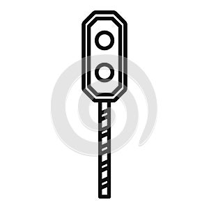 Warn lights on railway crossing icon outline vector. Object warn photo