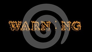 warn!ng fire text effect black background