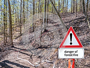 Warn sign danger of forest fire
