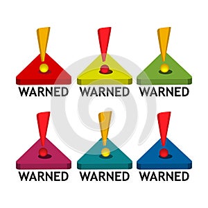 Warned icon set. colorful icon photo