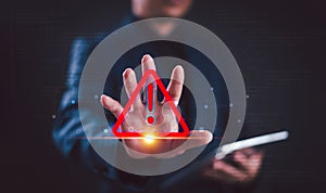 Warning alert icon concept.