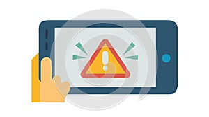 Warning Alert on Tablet Device Screen, vector design Generative AI