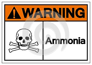 Warning Ammonia Symbol Sign, Vector Illustration, Isolate On White Background Label .EPS10