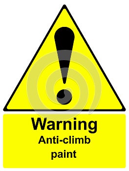 Warning anti climb paint