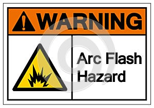Warning Arc Flash Hazard Symbol Sign, Vector Illustration, Isolate On White Background Label .EPS10 photo