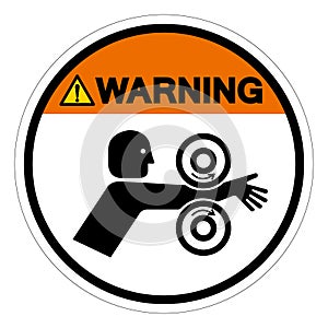 Warning Arm Entangle Rollers Right Symbol Sign, Vector Illustration, Isolate On White Background Label .EPS10