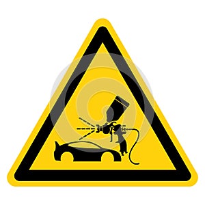 Warning Auto Body Painting Area Symbol Sign Vector Illustration Isolate On White Background Label. EPS10