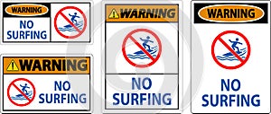 Warning Beach Safety Sign No Surfing