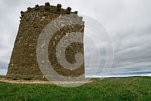 A warning beacon tower on the top of Burton Dassett hills country park