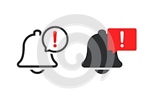 Warning bell icon. Illustration vector