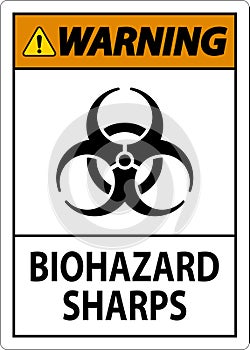 Warning Biohazard Label, Biohazard Sharps