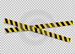 A warning. Caution. Increased danger. The tape is protective yellow with black. Stop. Do not cross