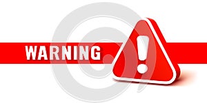 Warning caution sign, problem message mark, danger icon 3d. Vector