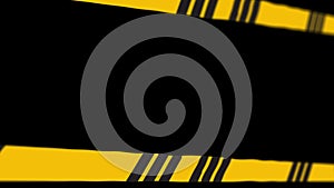 A warning caution tape, angled stripes with a horizontal scroll. Yellow background, motion.