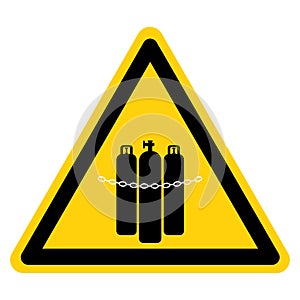 Warning Chained Cylinders Symbol Sign, Vector Illustration, Isolate On White Background Label. EPS10