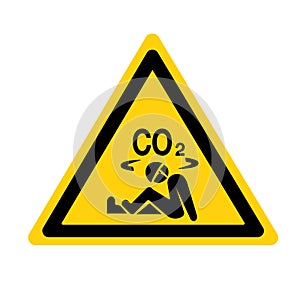Warning CO2 Symbol Sign ,Vector Illustration