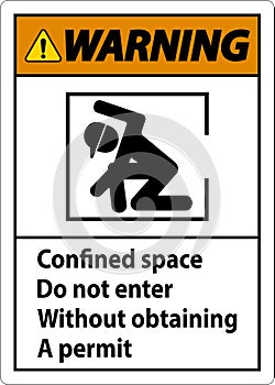 Warning Confined Space Do Not Enter Without Obtaining Permit