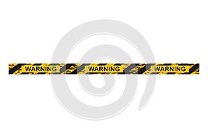 WARNING construction or police stop line. Yellow Warning Tape. Vector illustration.