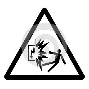 Warning Contact With Electricity Symbol Sign ,Vector Illustration, Isolate On White Background Label. EPS10