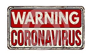 Warning Coronavirus vintage rusty metal sign