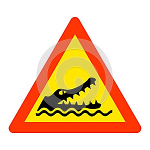 Warning crocodiles area road sign