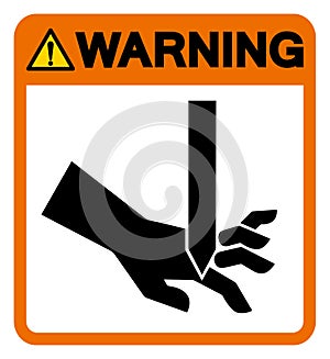 Warning Cutting of Fingers Straight Blade Symbol Sign, Vector Illustration, Isolate On White Background Label .EPS10