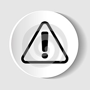 Warning, danger, caution. Vector icon isolated on white
