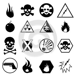 Warning And Danger Icons Set