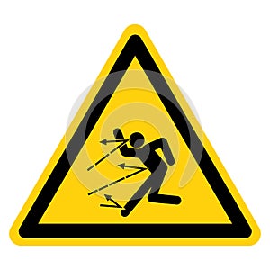 Warning Danger Of Material Spattering Symbol Sign ,Vector Illustration, Isolate On White Background Label. EPS10