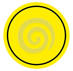 Warning danger sign, circle frame yellow and black color background