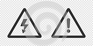 Warning danger sign icon simlpe design. vector