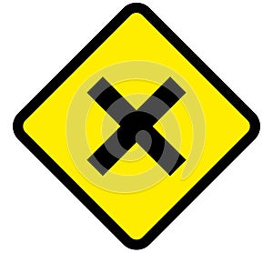 Warning danger sign, rectangle and triangle frame yellow and black color background