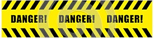 Warning danger sign, rectangle and triangle frame yellow and black color background